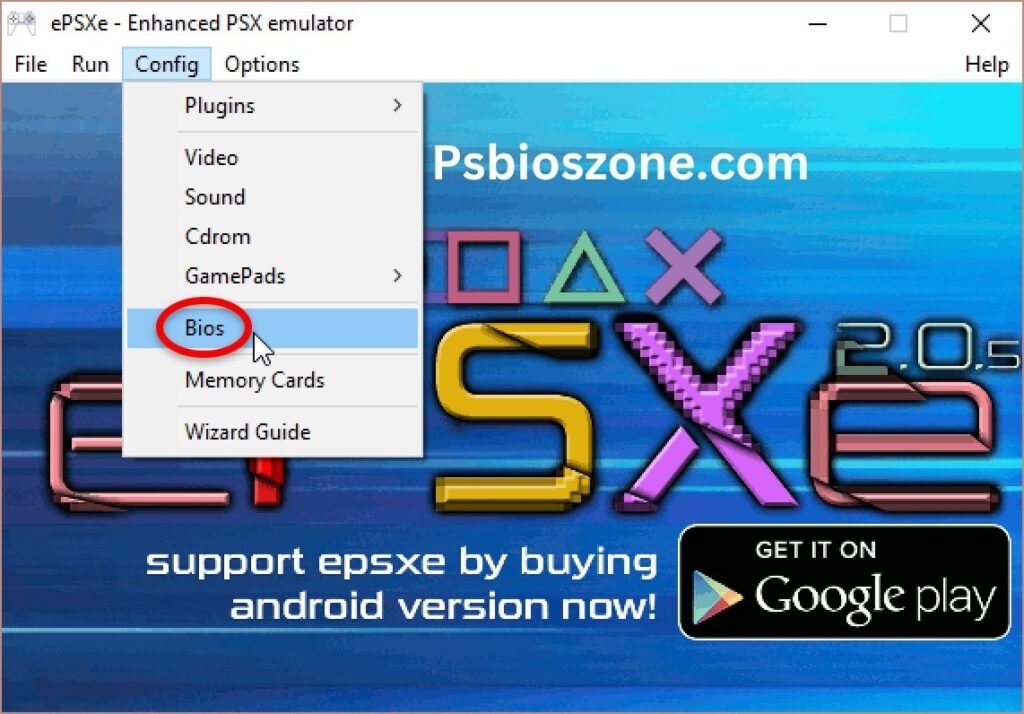 Download ePSXe from the official site.