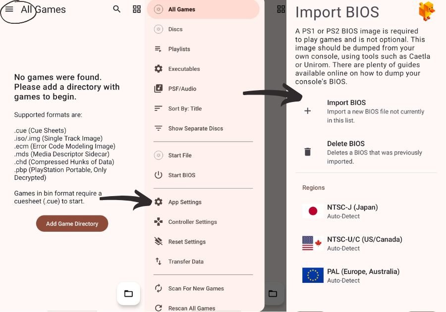How to Add PS1 BIOS on DuctStation for Android