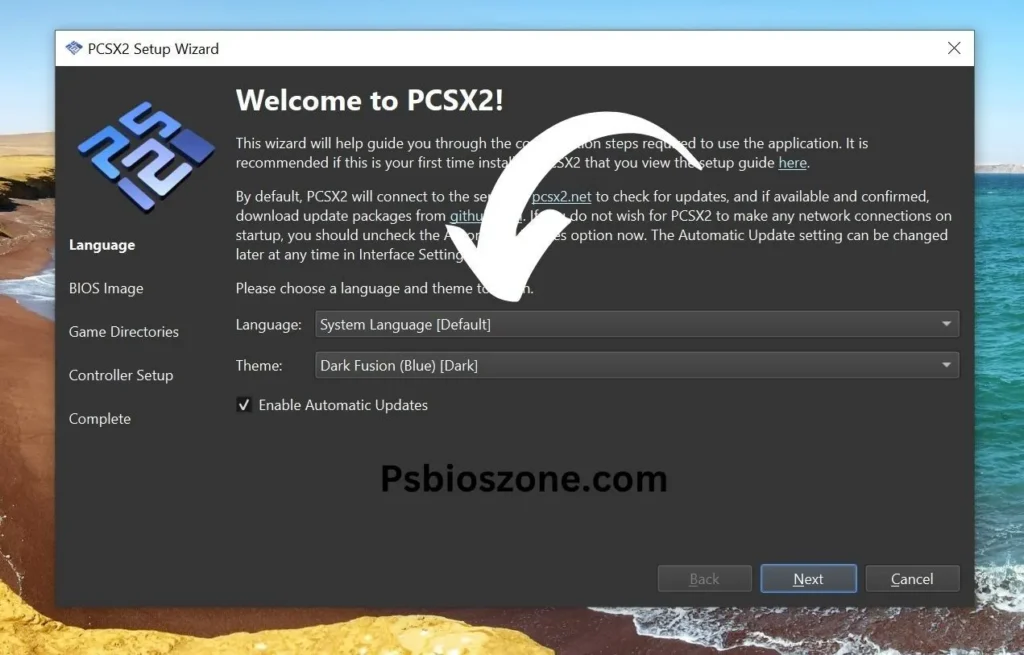 pcsx2 language settings