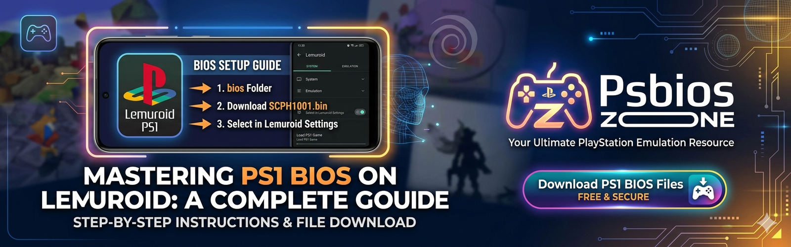 Lemuroid PS1 BIOS setup