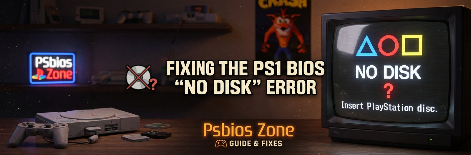 PS1 BIOS No Disk error